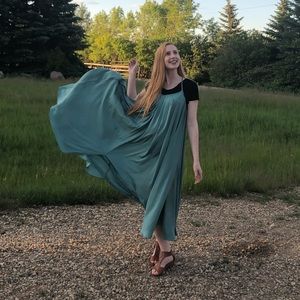 Banana Republic Green Silky Dress